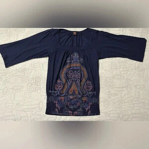 Language Los Angeles Boho Tunic with Banded Bottom Size M